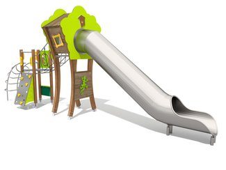 Tobogan cu căsuță și podeț pentru loc de joacă - BGL-8077 imagine principala